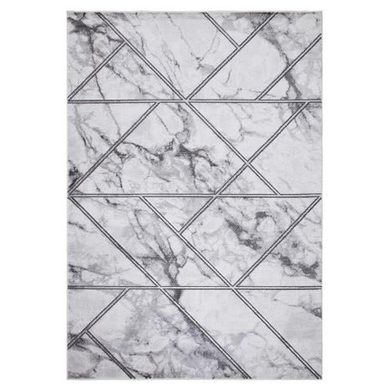 80766 7 x 9 ft. Bellucci Geometric Area Rug, Silver