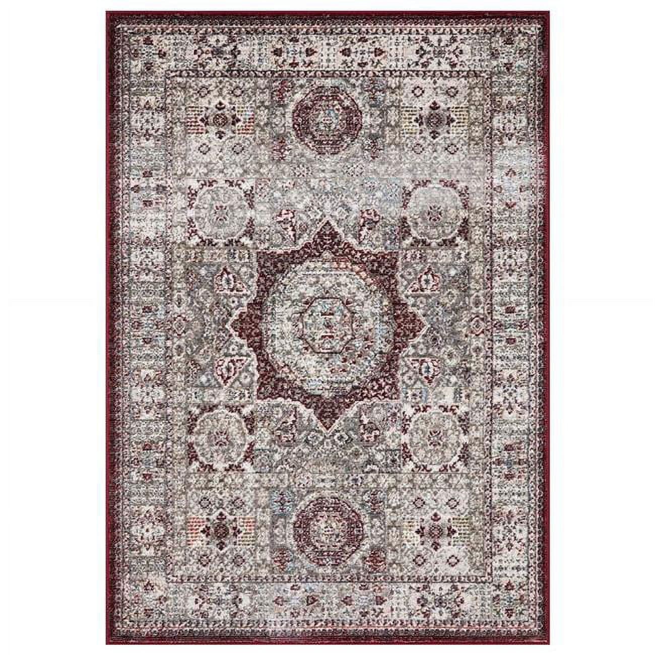 8 x 11 ft. Suzani Medallion Rectangle Area Rug - Red