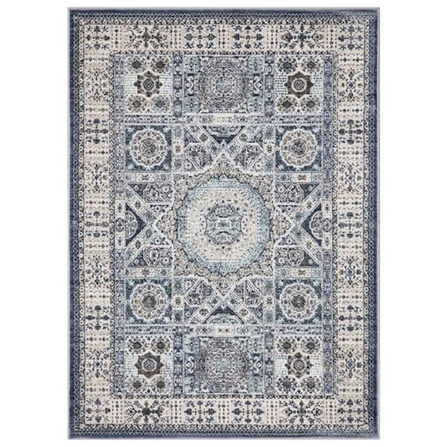 3 x 5 ft. Suzani Medallion Rectangle Area Rug - Navy