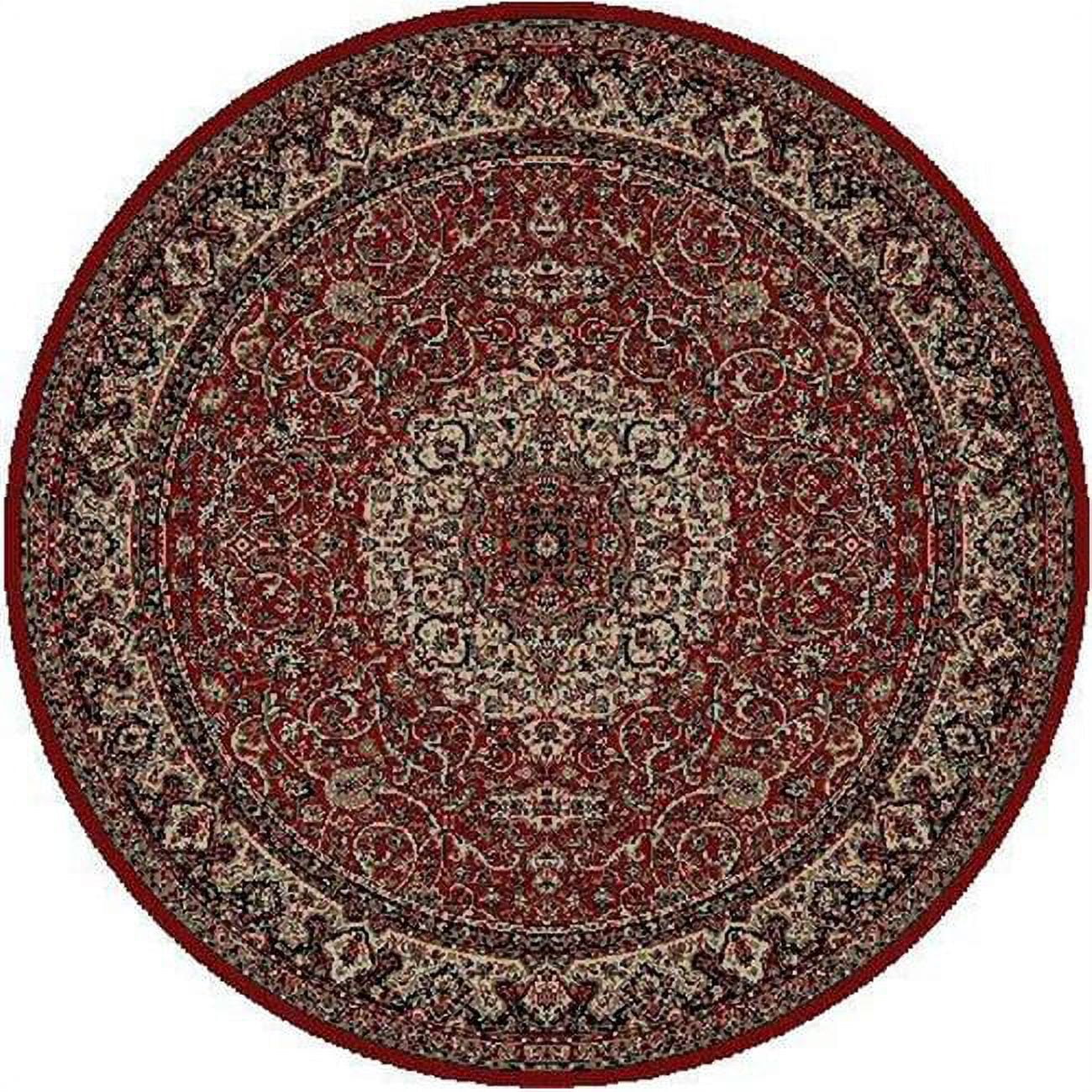 Picture of Concord Global 20300 5 ft. 3 in. Persian Classics Isfahan - Round&#44; Red