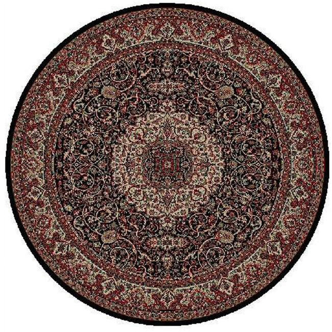 Picture of Concord Global 20330 5 ft. 3 in. Persian Classics Isfahan - Round&#44; Black