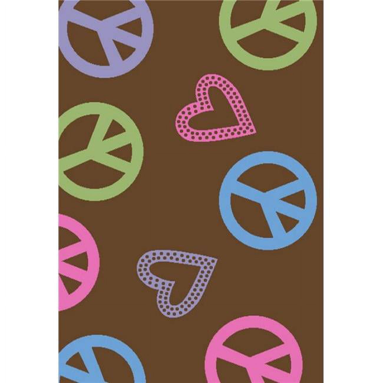 Picture of Concord Global 22883 2 ft. 7 in. x 4 ft. 1 in. Alisa Peace & Polka Hearts - Brown