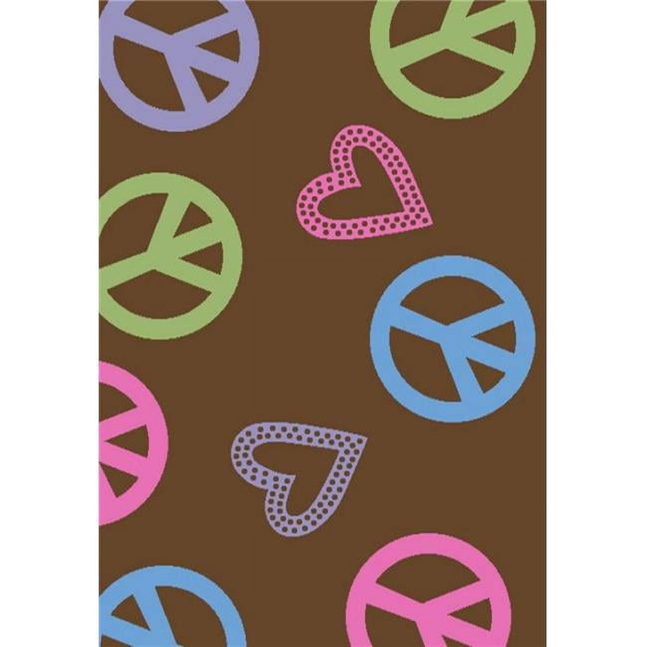Picture of Concord Global 22884 3 ft. 4 in. x 5 ft. Alisa Peace & Polka Hearts - Brown