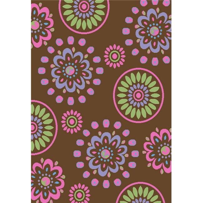 Picture of Concord Global 24483 2 ft. 7 in. x 4 ft. 1 in. Alisa Flower Kaleidoscope - Brown