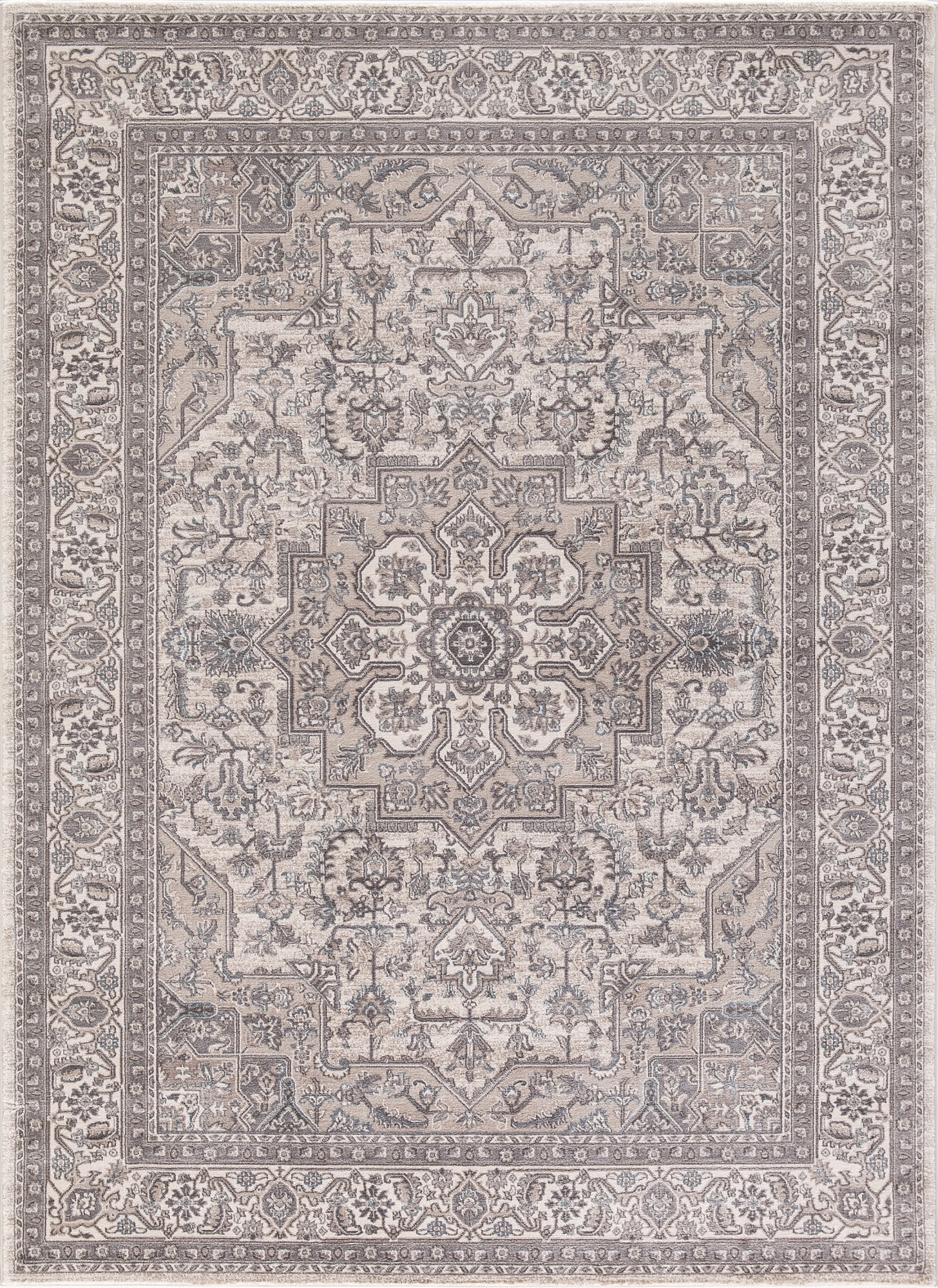 Picture of Concord Global 28326 6 ft. 7 in. x 9 ft. 3 in. Kashan Heriz - Ivory