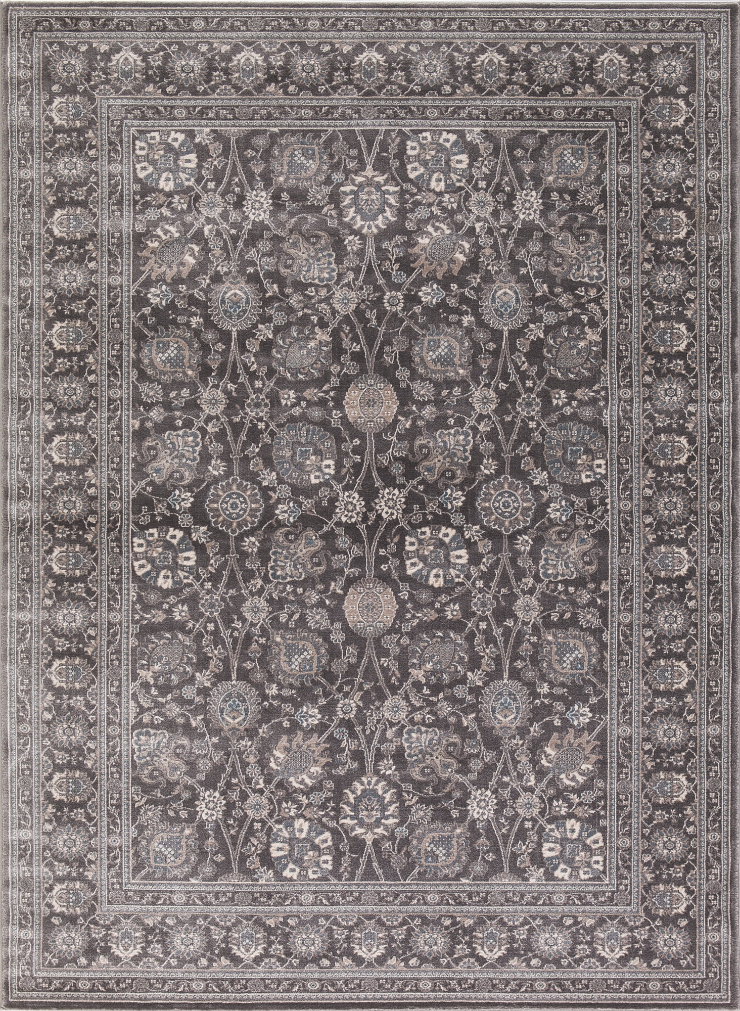 Picture of Concord Global 28466 6 ft. 7 in. x 9 ft. 3 in. Kashan Kashan - Grey