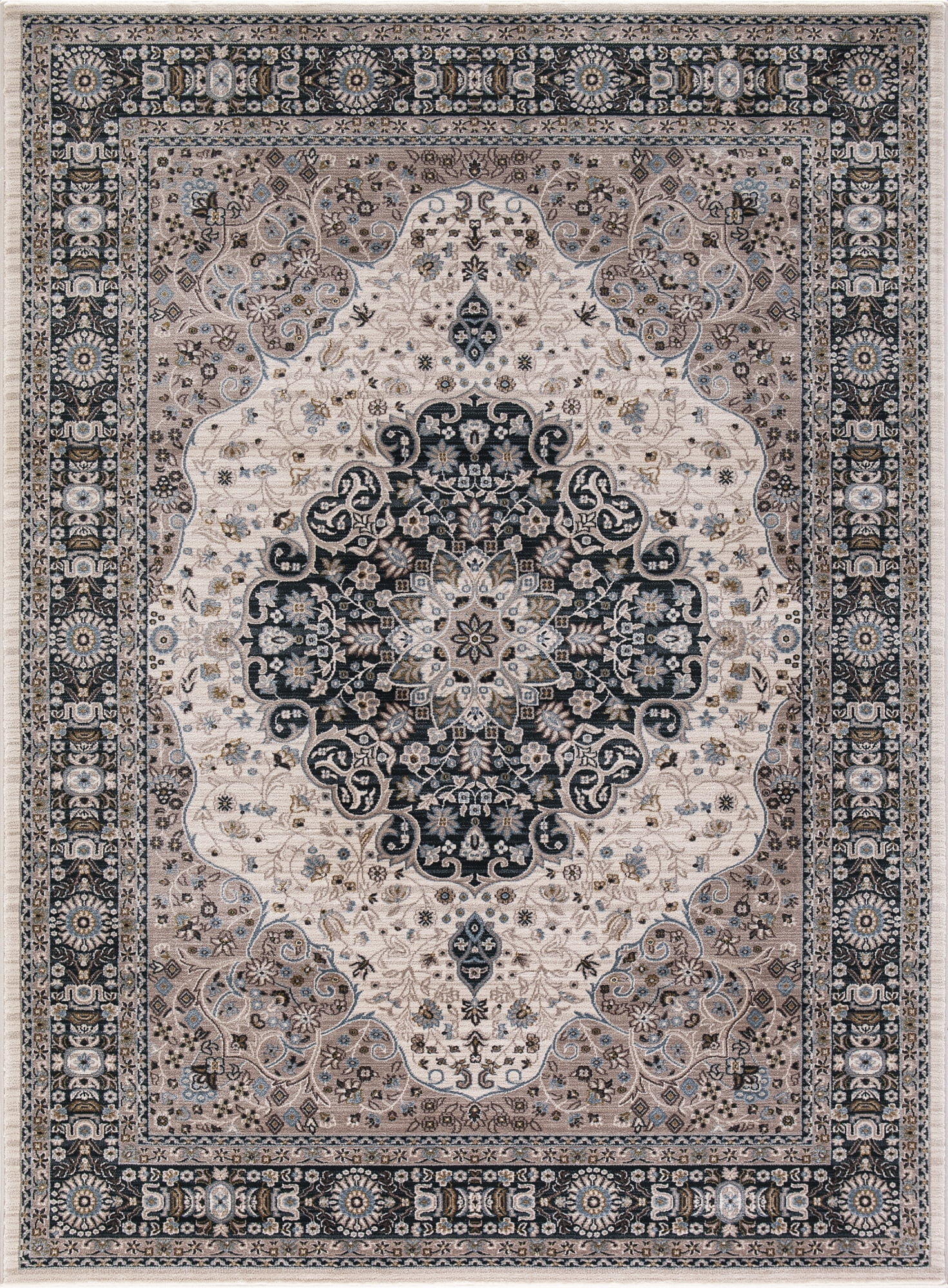 Picture of Concord Global 28527 7 ft. 10 in. x 9 ft. 10 in. Kashan Medallion - Ivory