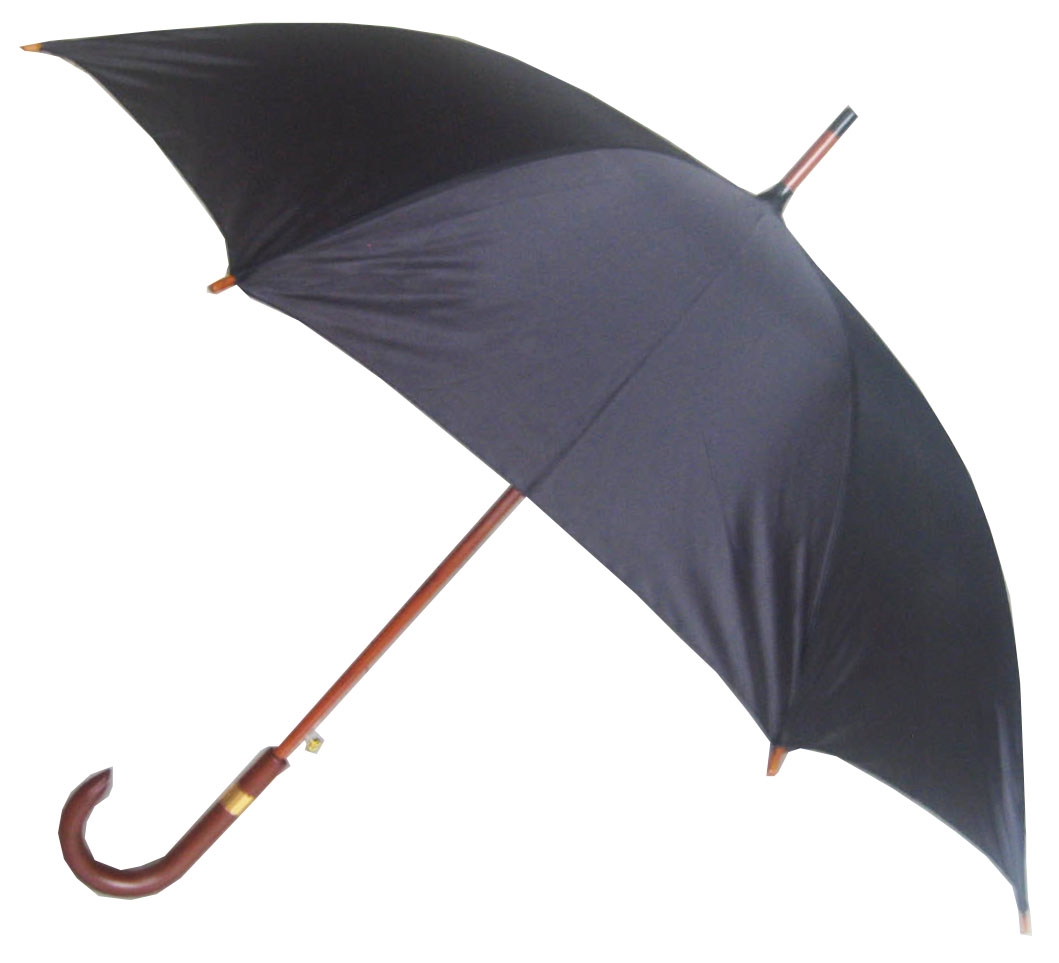 Picture of Conch Umbrellas 41002 Conch 2 Wooden medium stick umbrella. Auto open wooden shaft&#44; handle and tips. pongee fabric opens to 468&apos; arch.