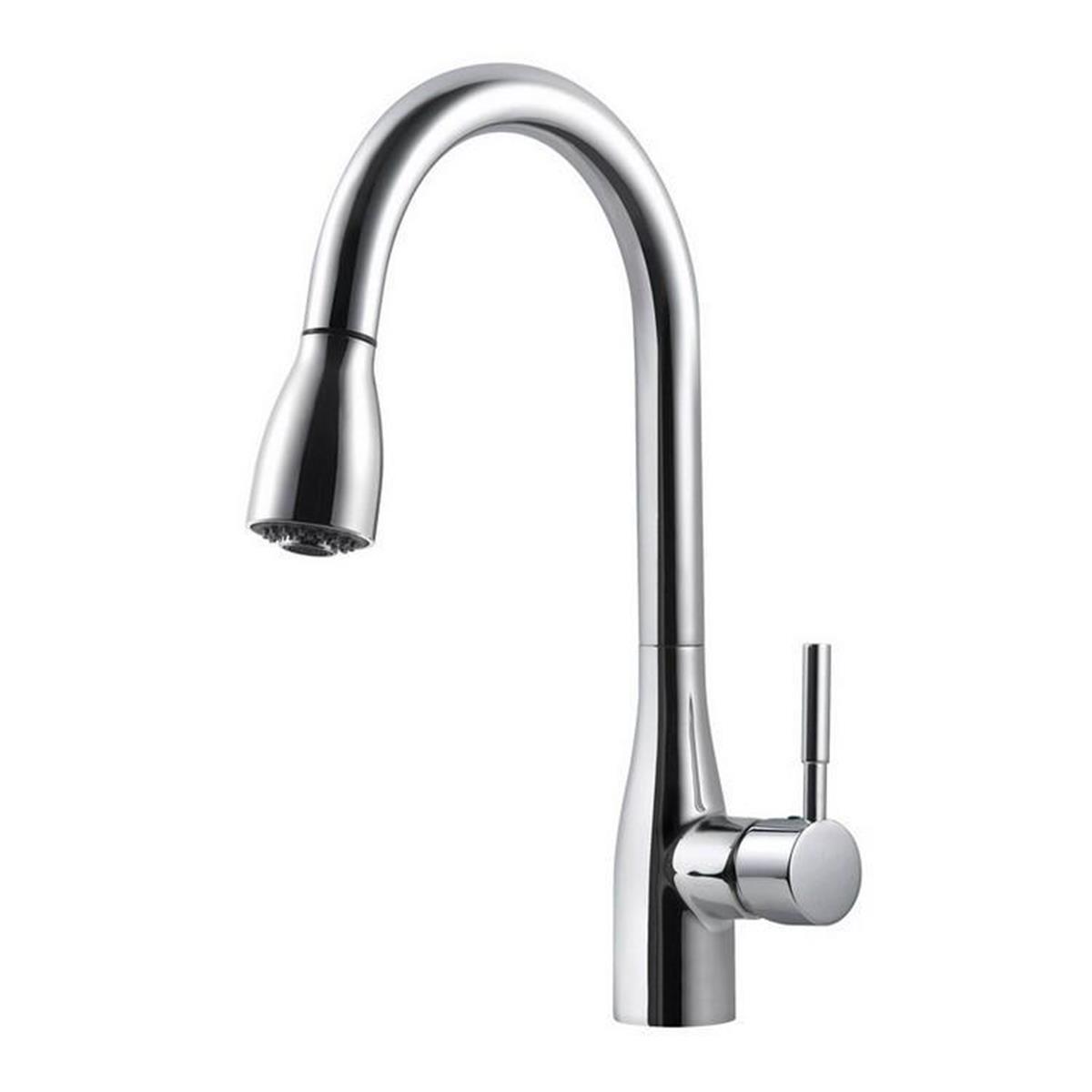 Picture of Concinnity Faucets 500110-SNI Pull-Down- Single Side Lever Hole Kitchen Set - Satin Nickel
