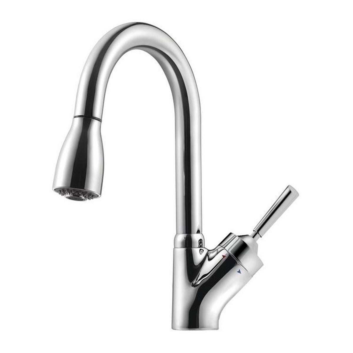 Picture of Concinnity Faucets 500120-SNI Pull-Down- Single Side Lever Hole Kitchen Set - Satin Nickel