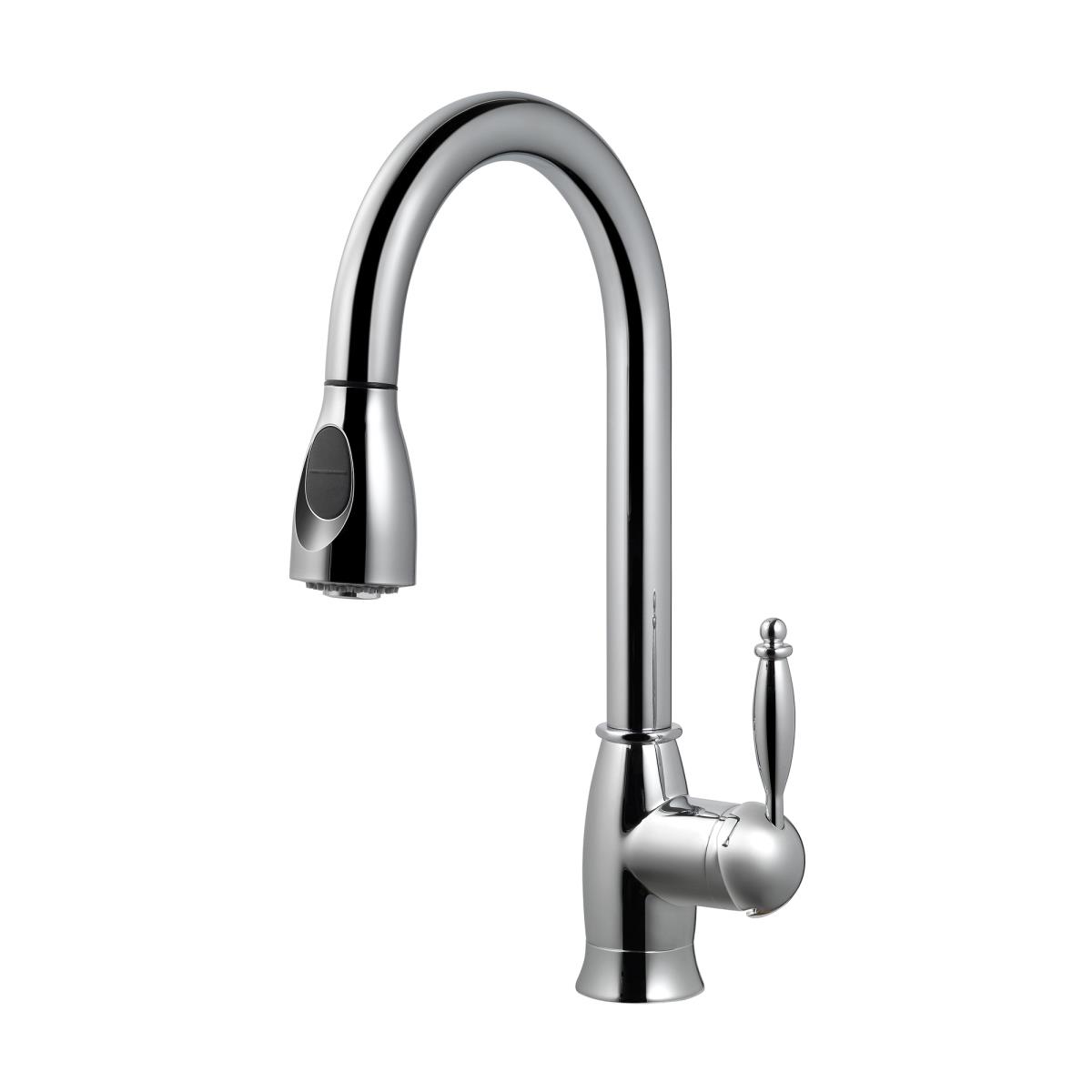Picture of Concinnity Faucets 500400-PCH Swivel, Pull-Down Spout, Single Side Lever Hole Kitchen Set - Polished Chrome