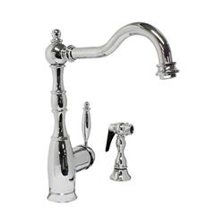 500405-ORB Swivel Spout, Side Lever Single Hole Kitchen Set with Handspray - Oil Rubbed Bronze