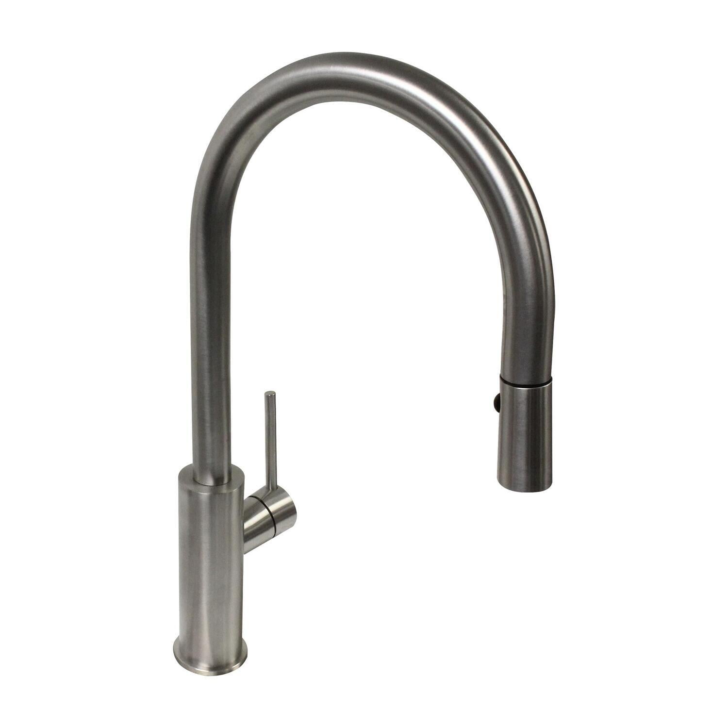 Picture of Concinnity Faucets 522005-NST Swivel- Pull-Down- Single Side Lever Hole Kitchen Set - Natural Stainless Steel