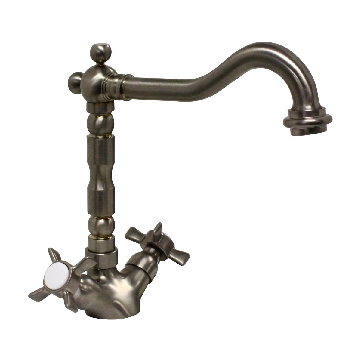 Picture of Concinnity Faucets 510111-SNI Swivel Spout- Double Cross Handle Hole Kitchen Set - Satin Nickel