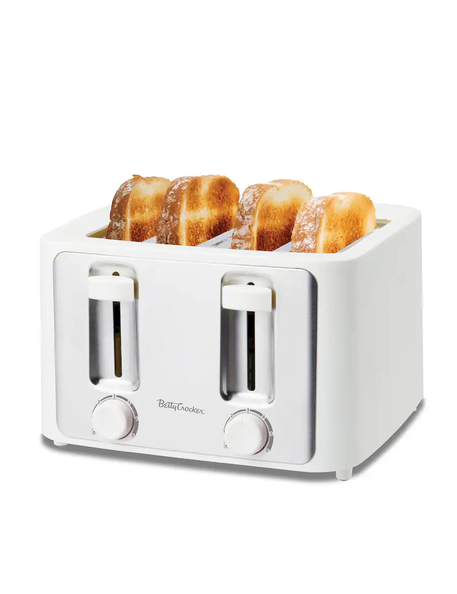 BC-5635W 1500W 4-Slice Toaster with Adjustable Shade Control Dials & High Lift - White