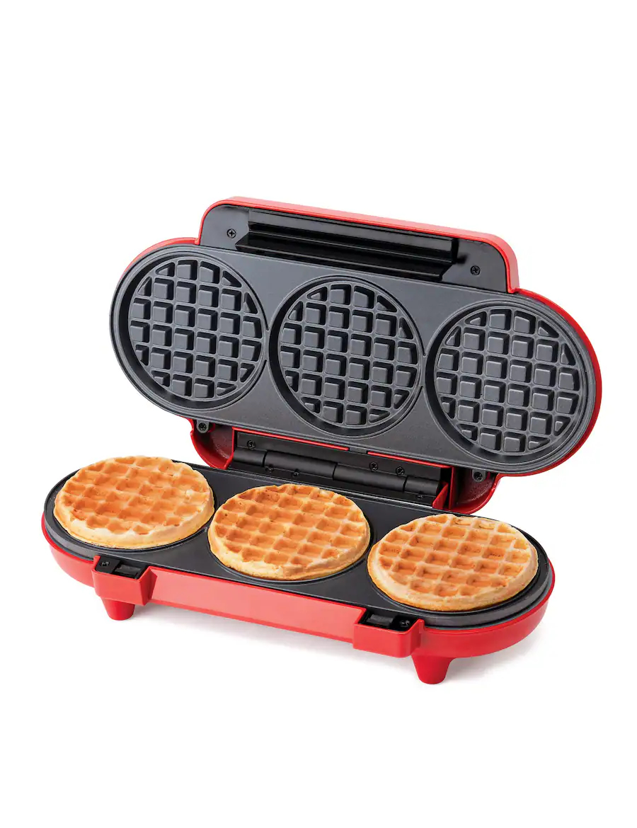 BC-5886R 1200W 3-in-1 Mini Multi-Waffle Maker - Red