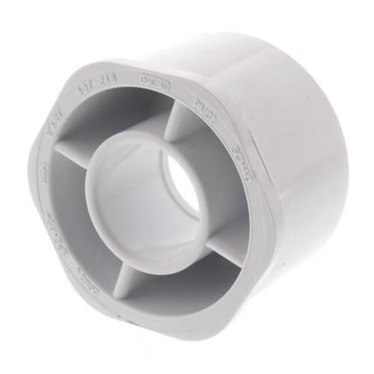437248 2 x 0.75 in. PVC Schedule 40 Reducer Socket Bushing, White