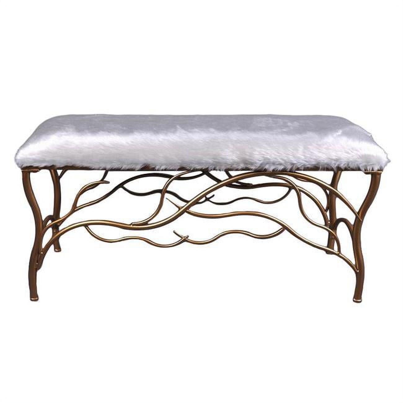 Picture of CheungsRattan 4586 Metal Bedroom Bench&#44; Brown