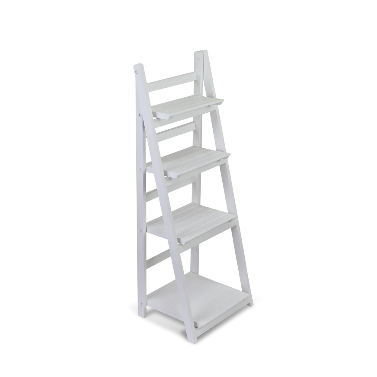 Picture of CheungsRattan FP-3862W 4 Tier Wood Shelf Stand&#44; White
