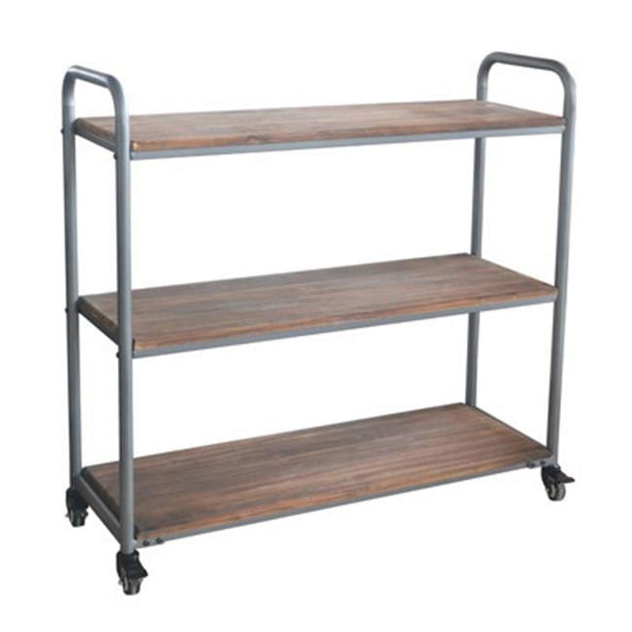 Picture of CheungsRattan FP-4255 4 Tier Shelf with Wheel Utility Cart - Gray
