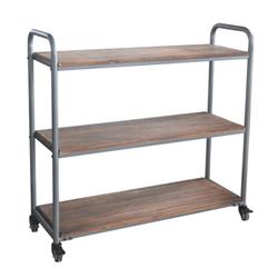 Picture of CheungsRattan FP-4256 3 Tier Shelf with Wheel Utility Cart - Gray