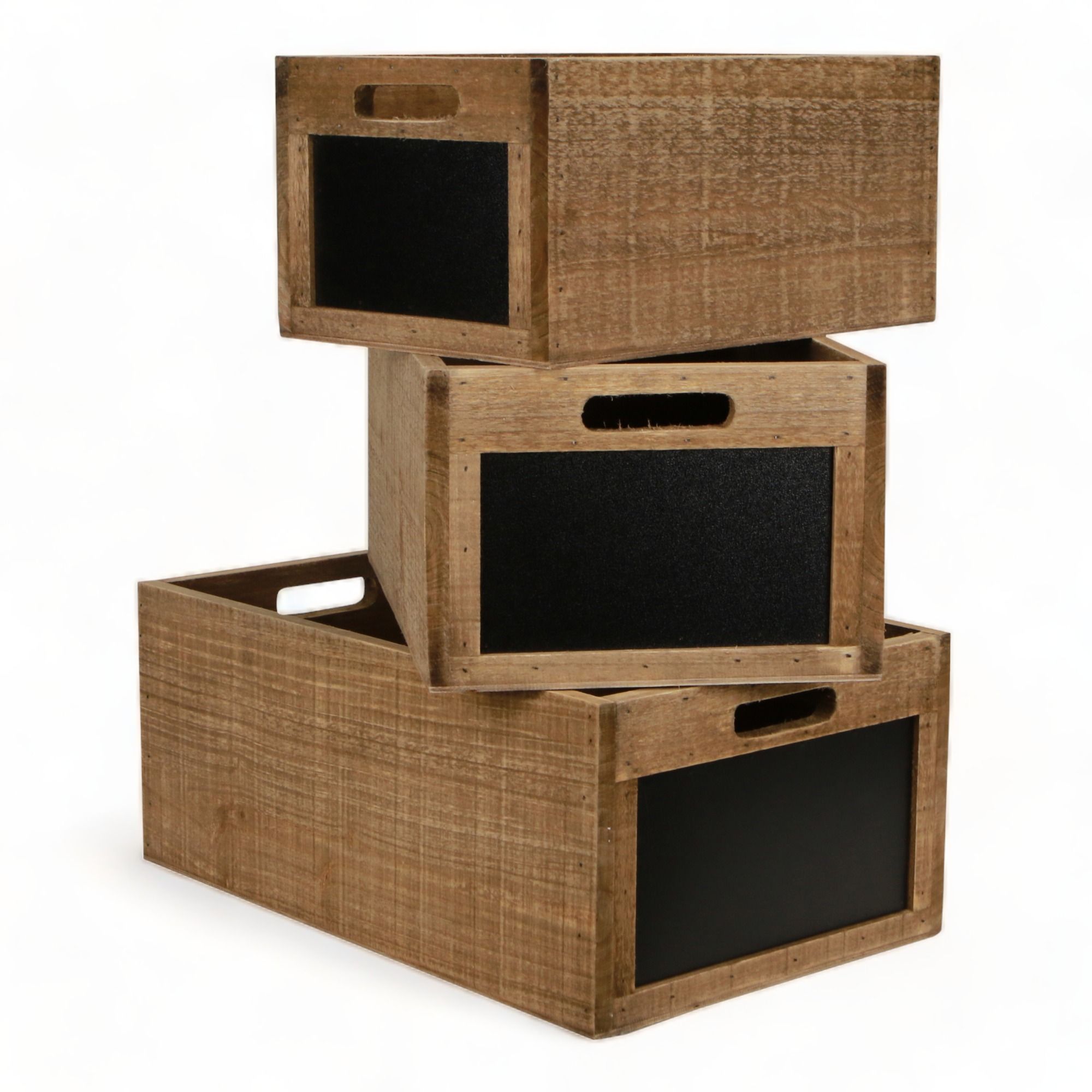 Picture of Cheungs 5060-3 7 lbs Wood Crate with Chalkboard - Set of 3