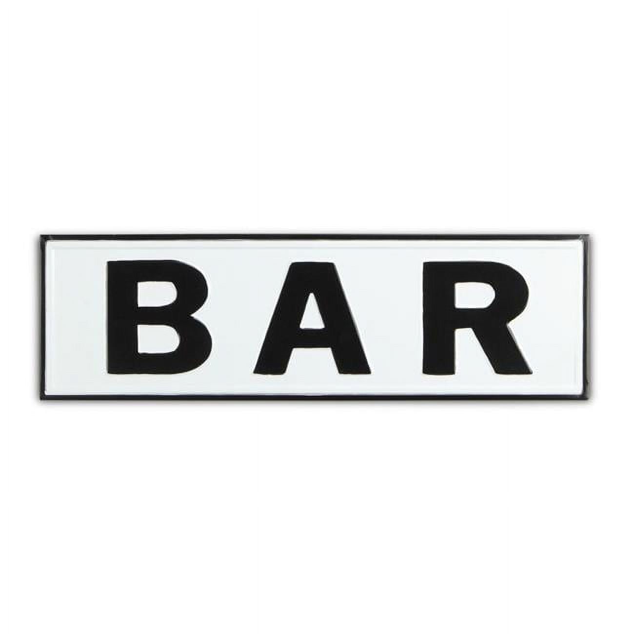 Picture of Cheungs 5432 White & Black Lacquered Finish Wall Sign - Bar