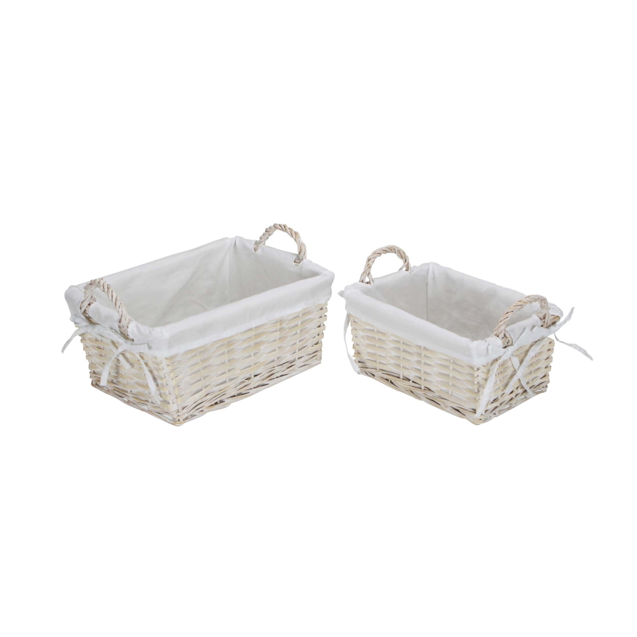 Picture of Cheungs UW-9750-2WL Willow Rectangular Storage with Liner&#44; White - Set of 2