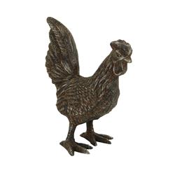 Picture of Cheungs 5765 Roven Handmade Cast Iron Rooster Animal Figurine Decor&#44; Gray