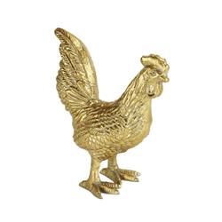 Picture of Cheungs 5765GD Roven Handmade Cast Iron Rooster Animal Figurine Decor&#44; Gold