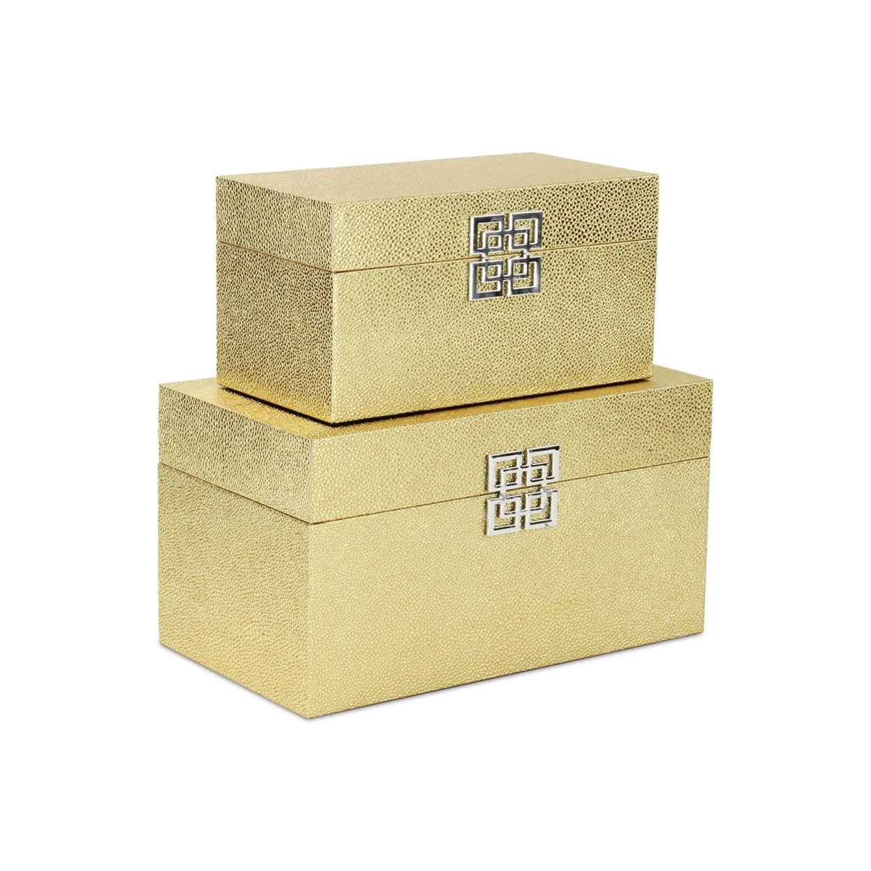 Picture of Cheungs 5627-2GD Galena Double Happiness Shagreen Box Set&#44; Gold
