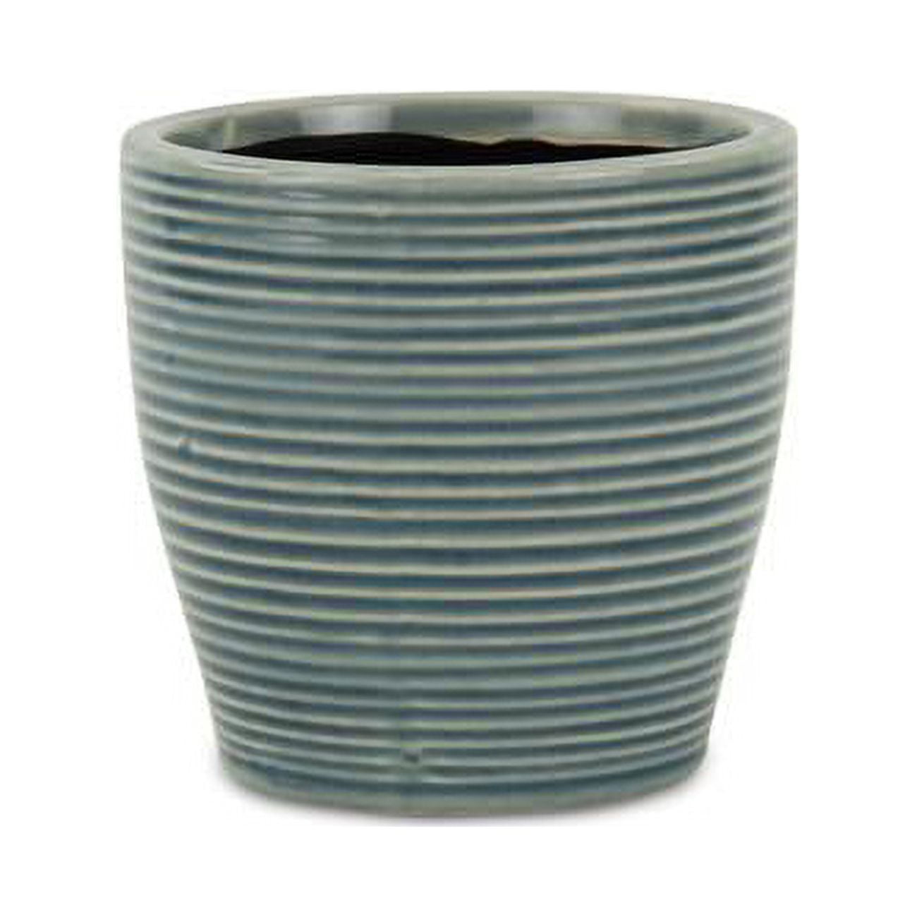 4.25 x 4.25 x 3.25 in. Livia Rippled Pot, Blue