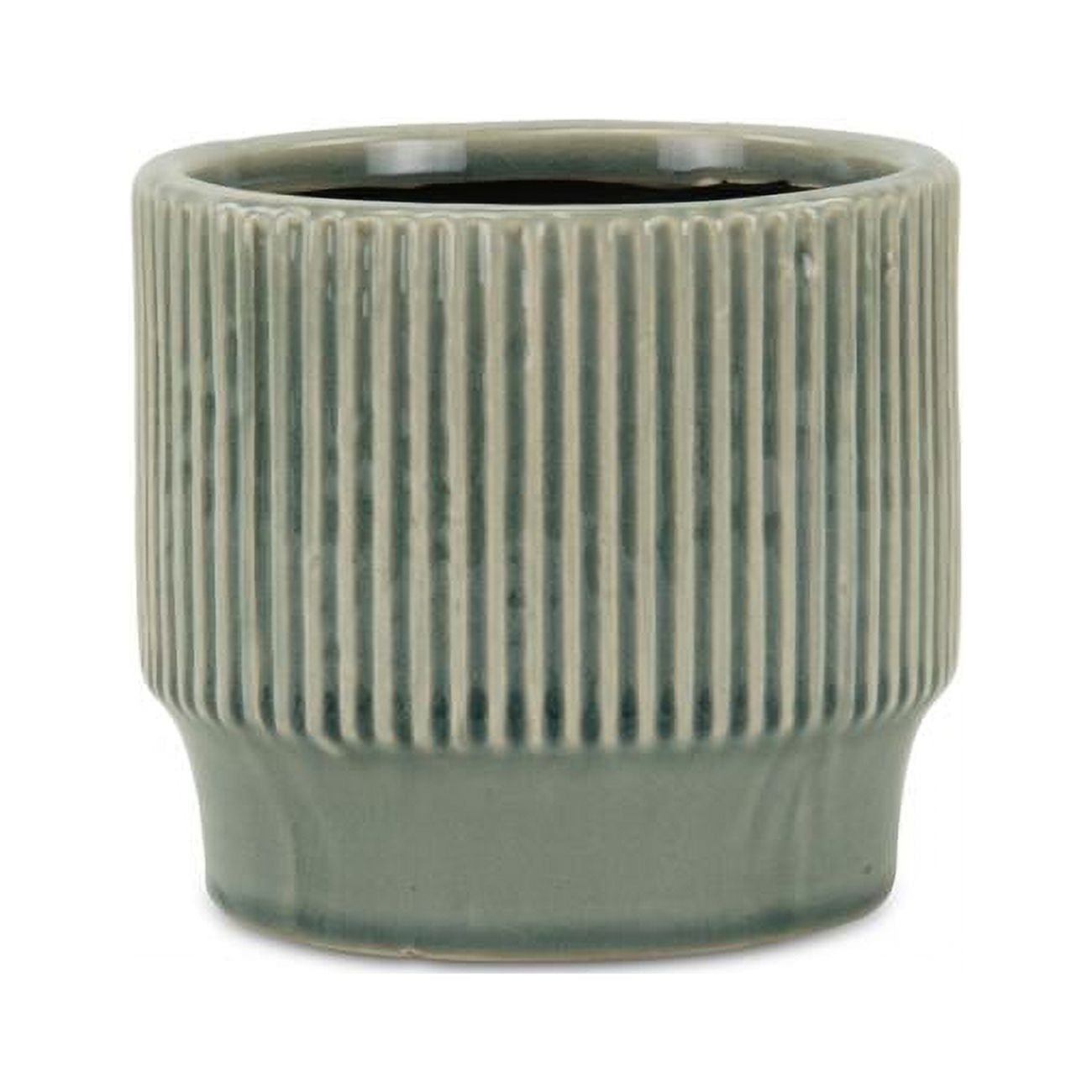 5773L 5.5 x 5.25 x 4.75 in. Ruffled Ridge Pot, Green