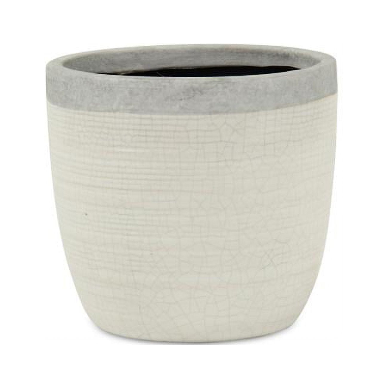 5.5 x 5.25 x 4 in. Mosaic Style Glazed Pot, White