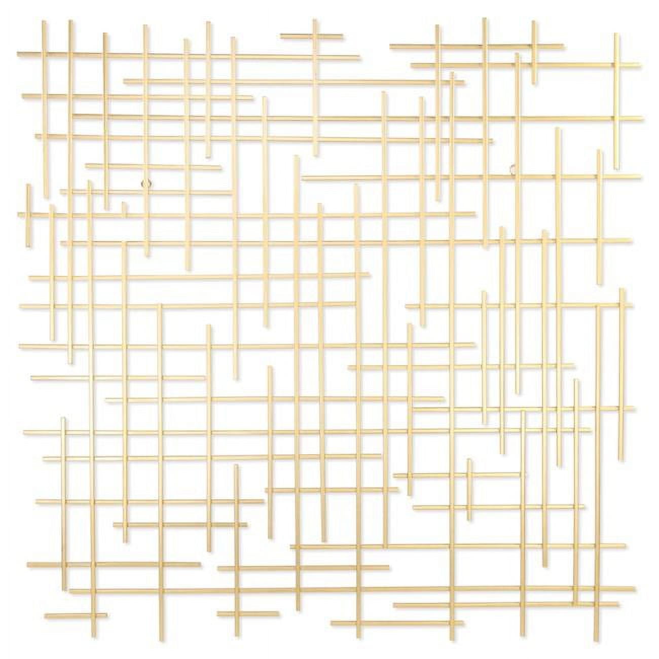 Picture of Cheungs 5802GD Iquara Square Metal Wall Art, Gold - Large