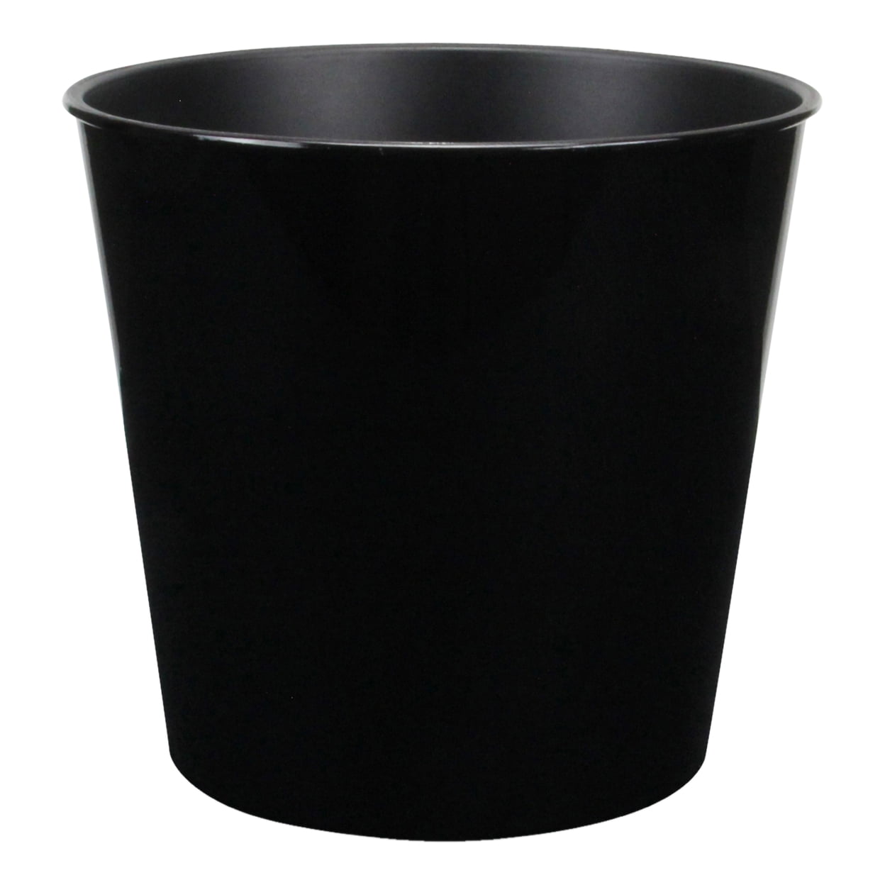 10.5 in. Round Tapered Recycled Plastic Planter, Black