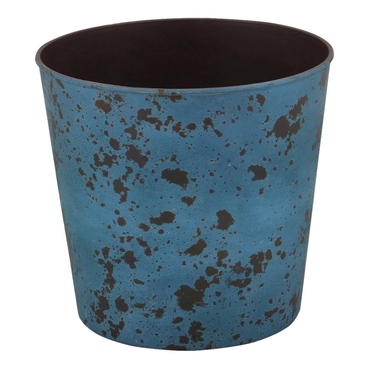 10.5 in. Round Tapered Recycled Plastic Planter, Rustic Blue