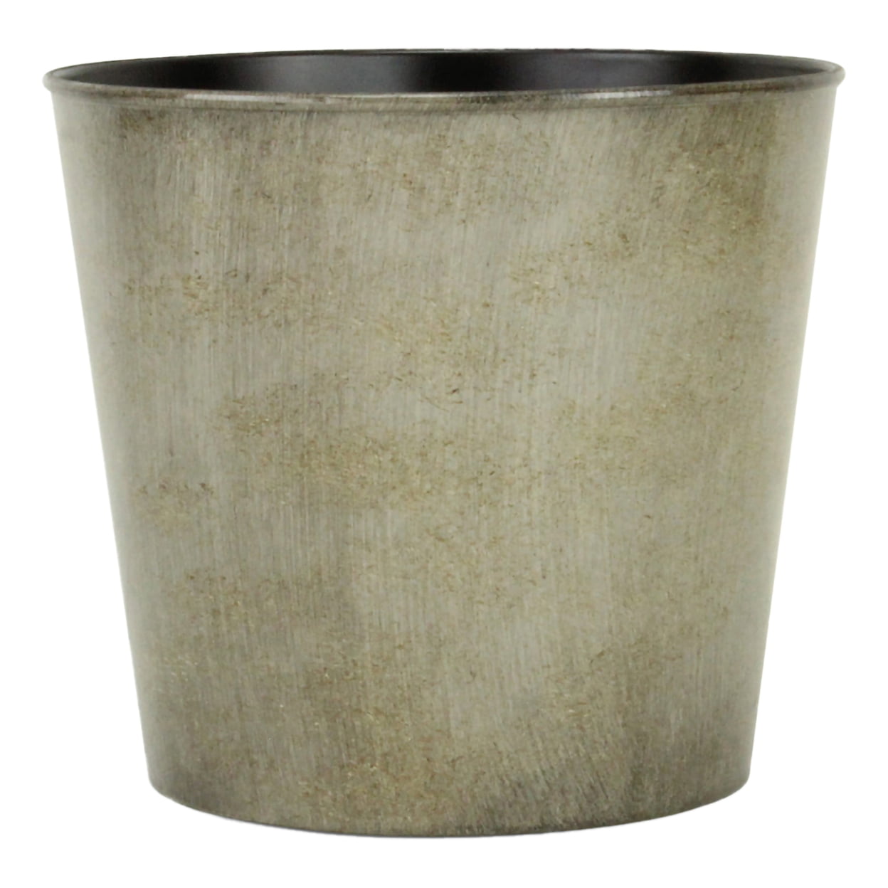 9 in. Round Tapered Recycled Plastic Planter, Gray