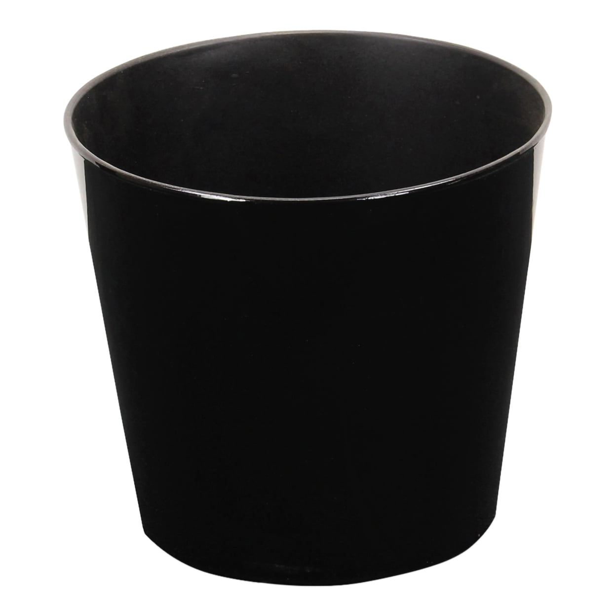 9 in. Round Tapered Recycled Plastic Planter, Black