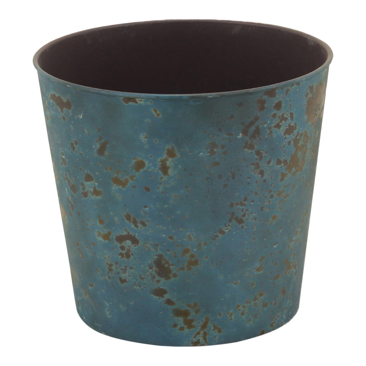 9 in. Round Tapered Recycled Plastic Planter, Rustic Blue