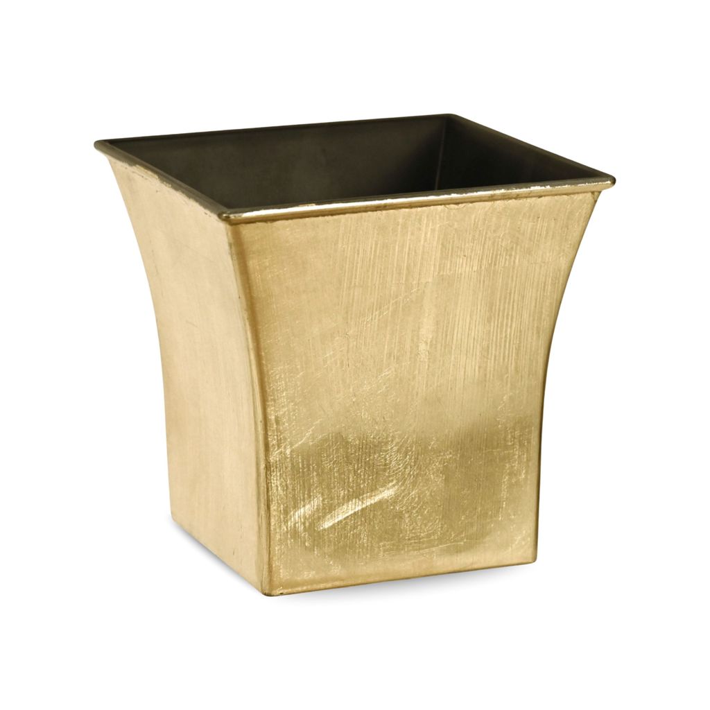 7.25 in. Square Planter with A Tapered Body - Gold