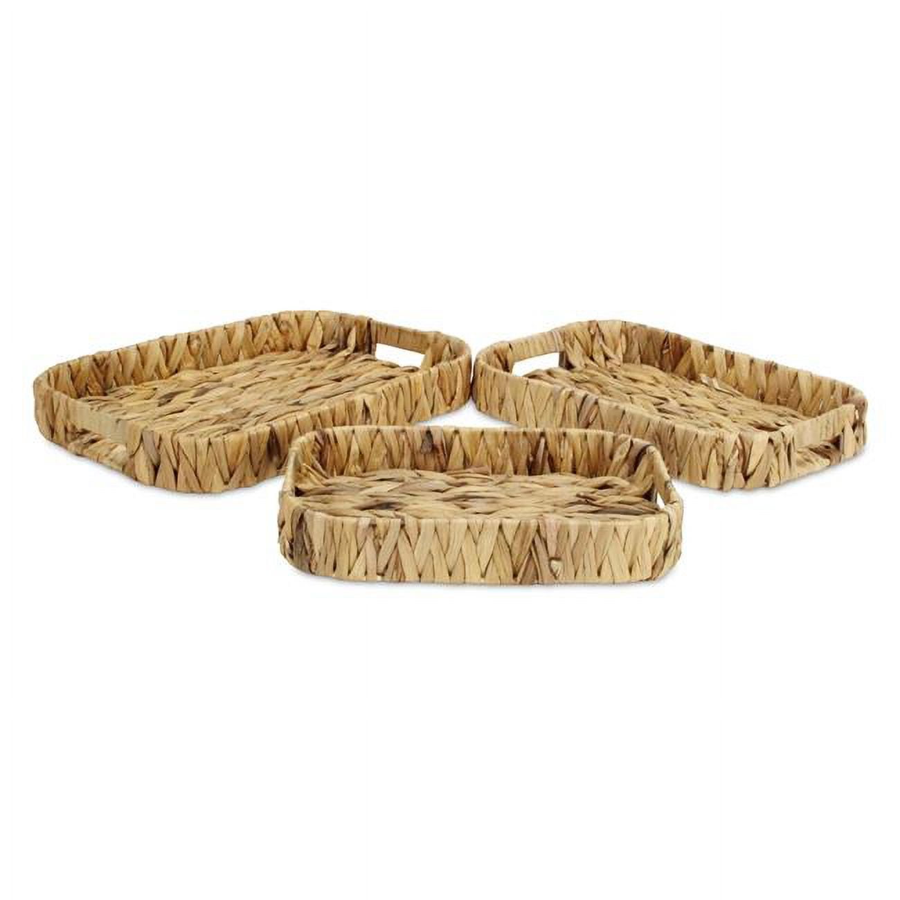 Picture of Cheungs 5828-3 Laelia Water Hyacinth Woven Curved Basket Tray Set