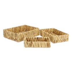 Picture of Cheungs 5829-3 Laelia Water Hyacinth Woven Rectangular Basket Tray Set