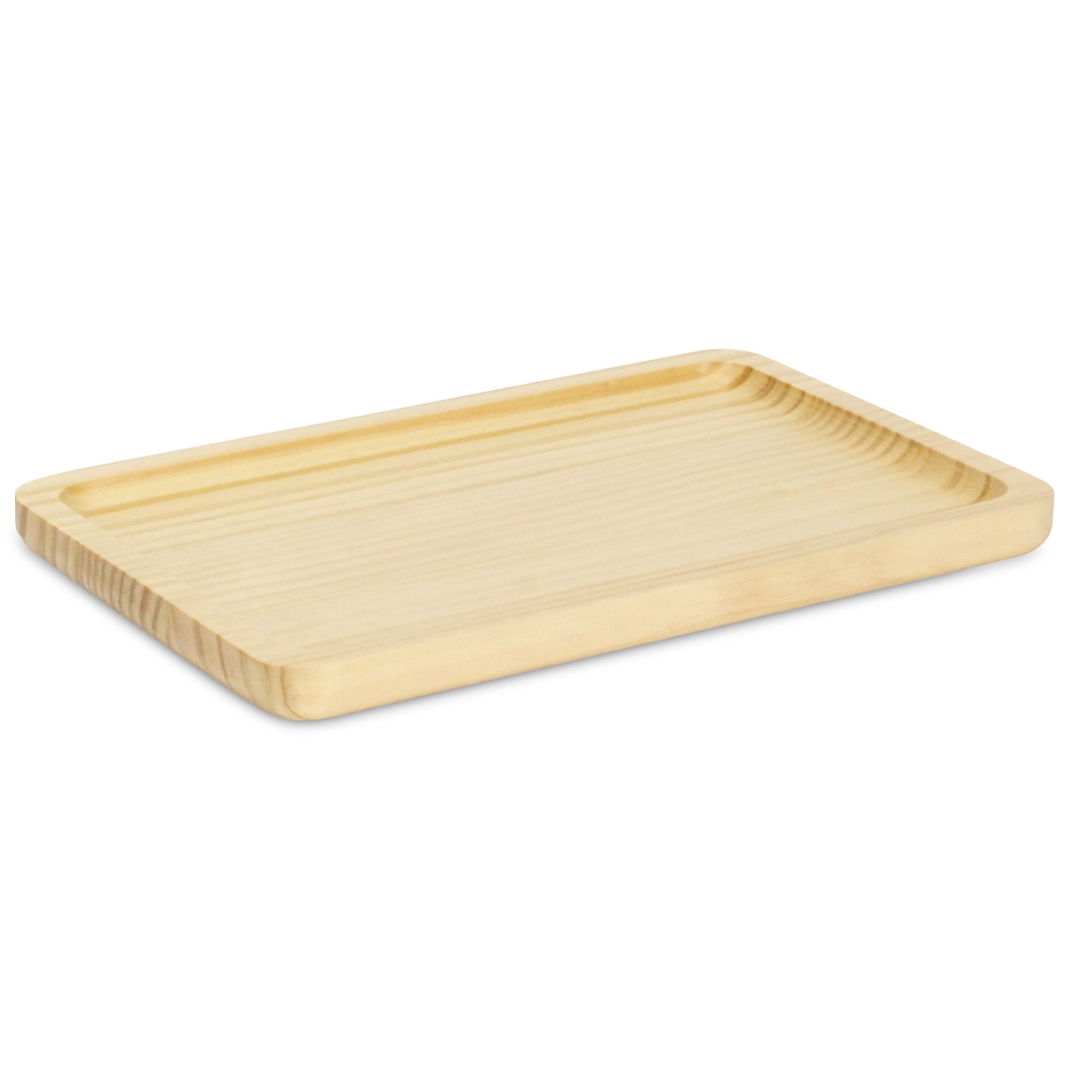 Picture of Cheungs 5958RT Kishen Ridge Rectangular Natural Wood Glossy Tray with Smooth Corners