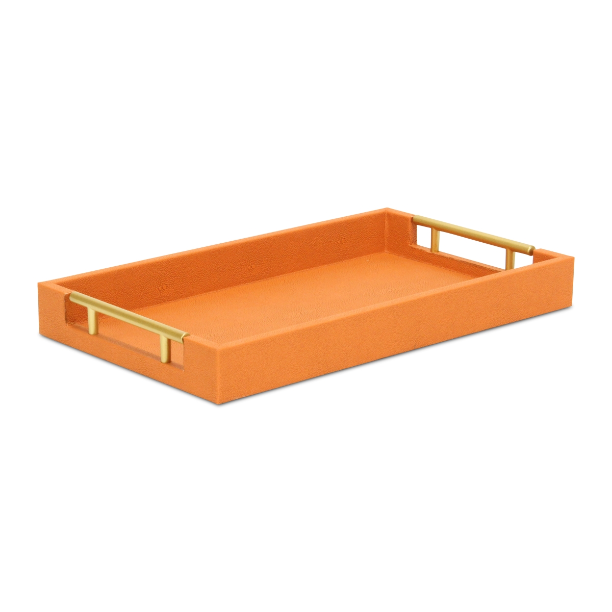 Picture of Cheungs 5823OR Lusan Vinyl Rectangular Tray&#44; Orange Faux Shagreen