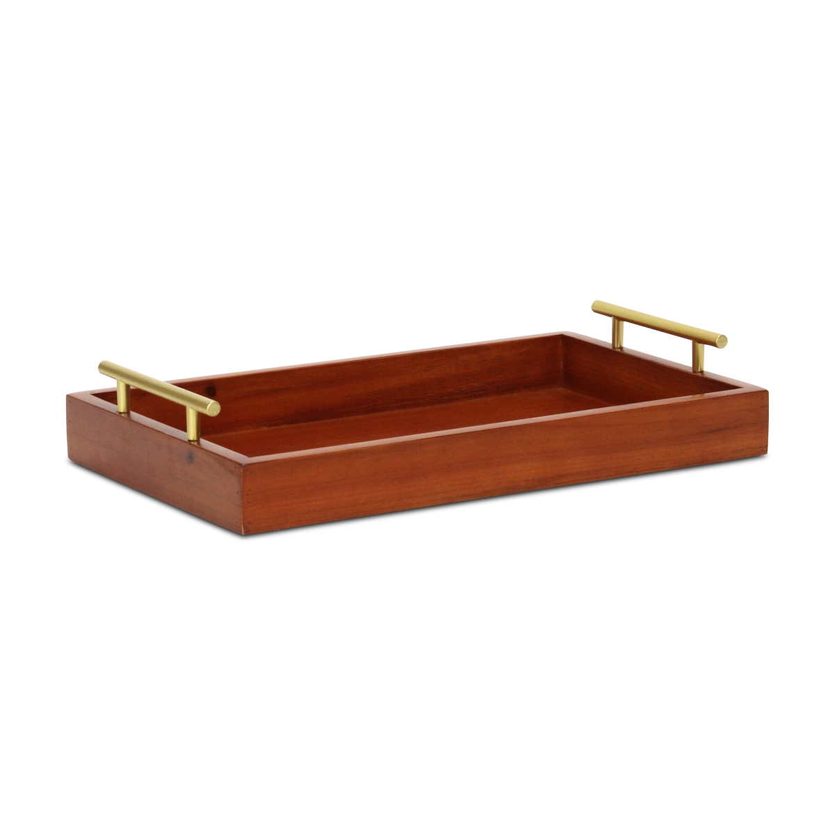 Picture of Cheungs 6097BR Coran Wooden Rectangle Trays with Gold Metal Handle