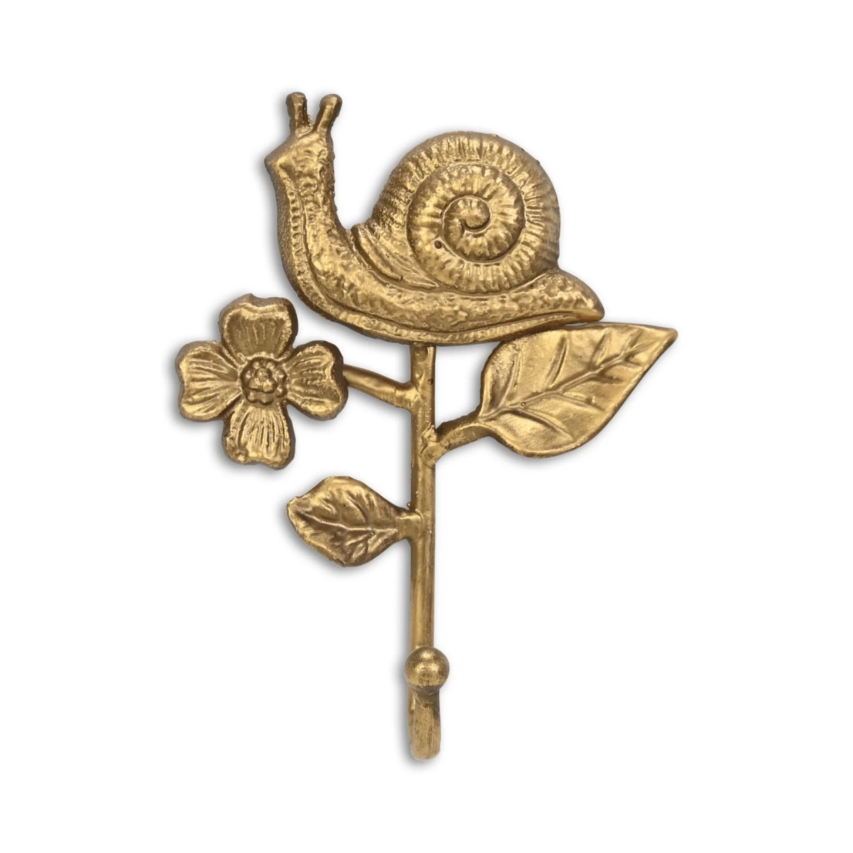 Picture of Cheungs 6114GD Mythra Snail & Flower Cast Iron Wall Hook - Golden