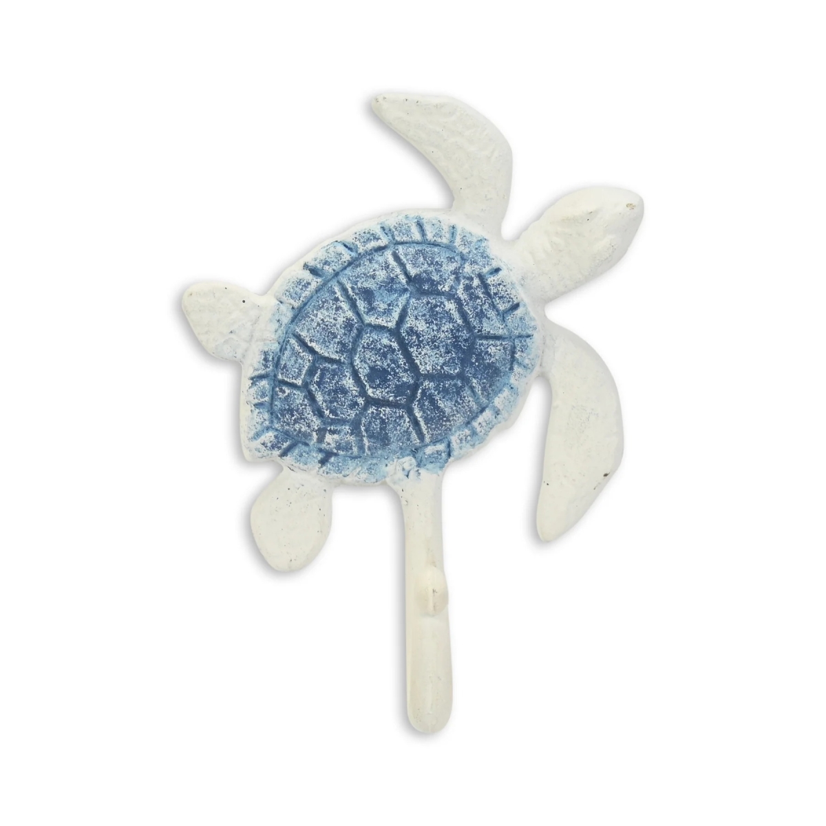 Picture of Cheungs 6122BL Solva Turtle Cast Iron Wall Hook - Blue & White