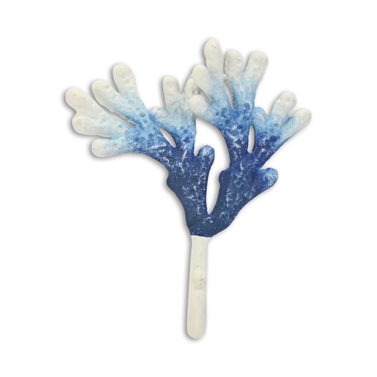 Picture of Cheungs 6123BL Solva Coral Cast Iron Wall Hook - Blue & White