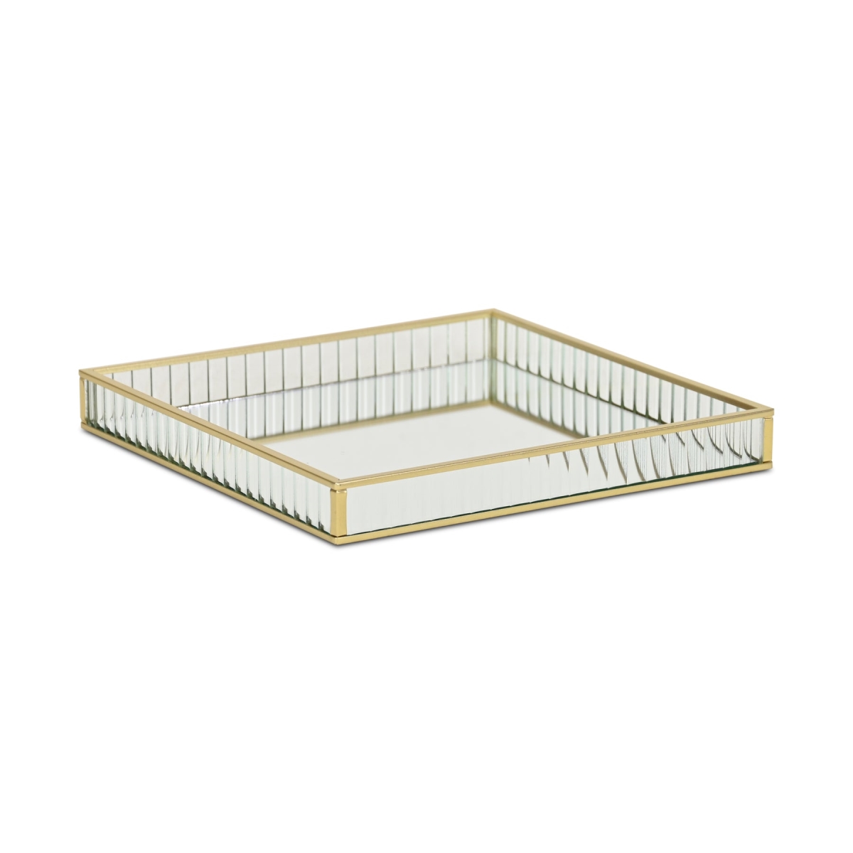 Picture of Cheungs 6137GD-S Veldra Gold Square Fluted Glass Tray - Small